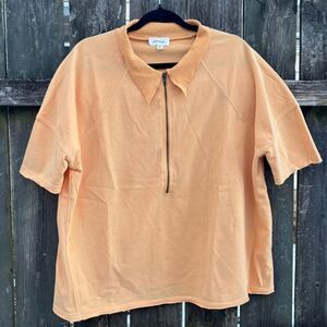 Heyson‎ Peach Oversized Sweatshirt Polo Large